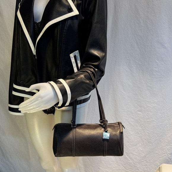 Dooney & Bourke Black Leather Duffel Bag - Picture 5 of 13